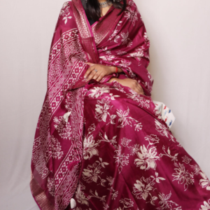 Rangmani Magenta Ready-to-Wear Cotton Saree