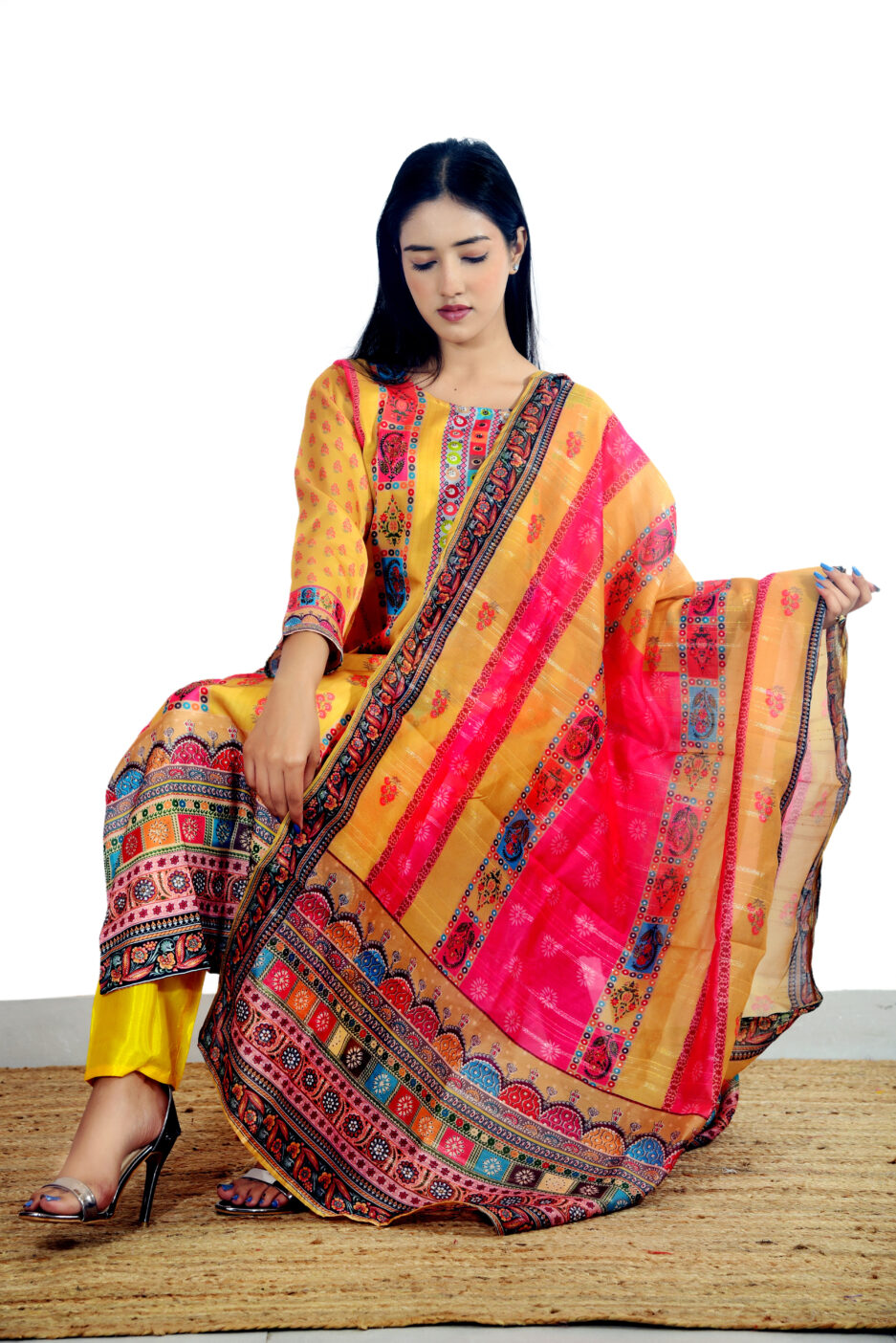 Ethnic kurti with dupatta